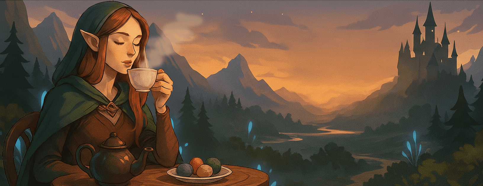 Fantasy tea landscape